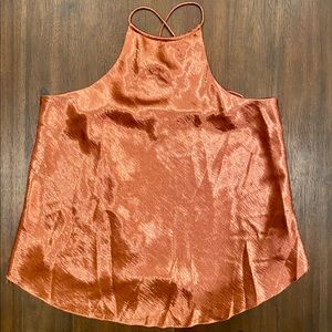NWOT Free People Copper satin top